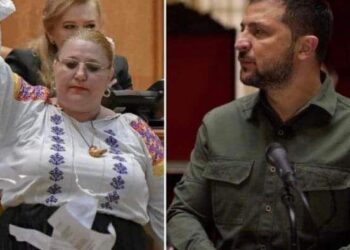 Cum l-a asteptat Diana Șoșoacă pe Volodimir Zelenski în Parlament: „Nu-i facem nimic. Vreau doar să vadă harta”