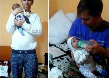 Povestea tatălui care-și crește singur bebelușul, după ce soția lui a murit, a impresionat mii de români din țară și de peste hotare.
