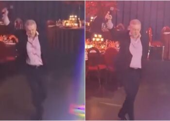 Becali s-a spart din nou în figuri! A dansat ca pinguinul, chiar la nunta lui Ianis (nepotism) HAGI!