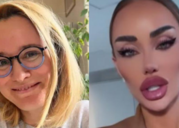 Stânga: Andreea Esca fără strop de machiaj, la 51 de ani. Dreapta: răvășitoarea Bianca Drăgușanu, tot fără strop de machiaj, la 42 de ani