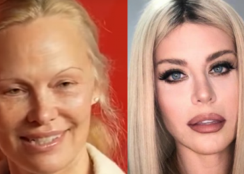 Stânga: Pamela Anderson, 56 de ani, fără machiaj. Dreapta: Loredana Groza, 54 de ani, tot fără machiaj, dar cu multe ore de yoga