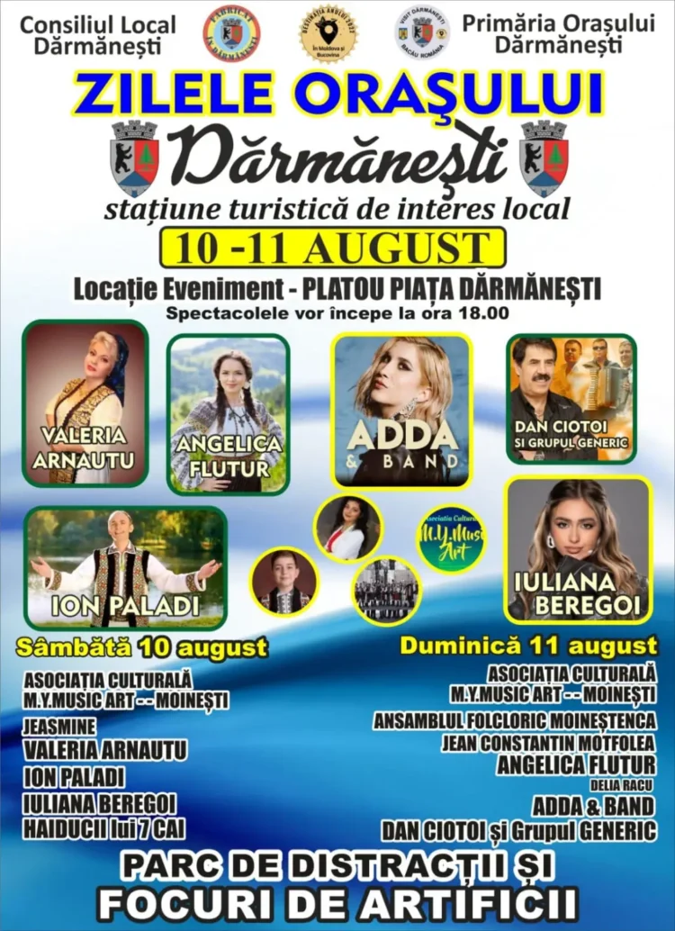 Între 10 și 11 august vor avea loc Zilele orașului Dărmănești! Programul complet