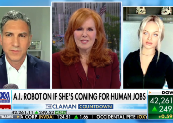 Robotul Aria, primul umanoid botoxat care a dat un interviu în direct la TV